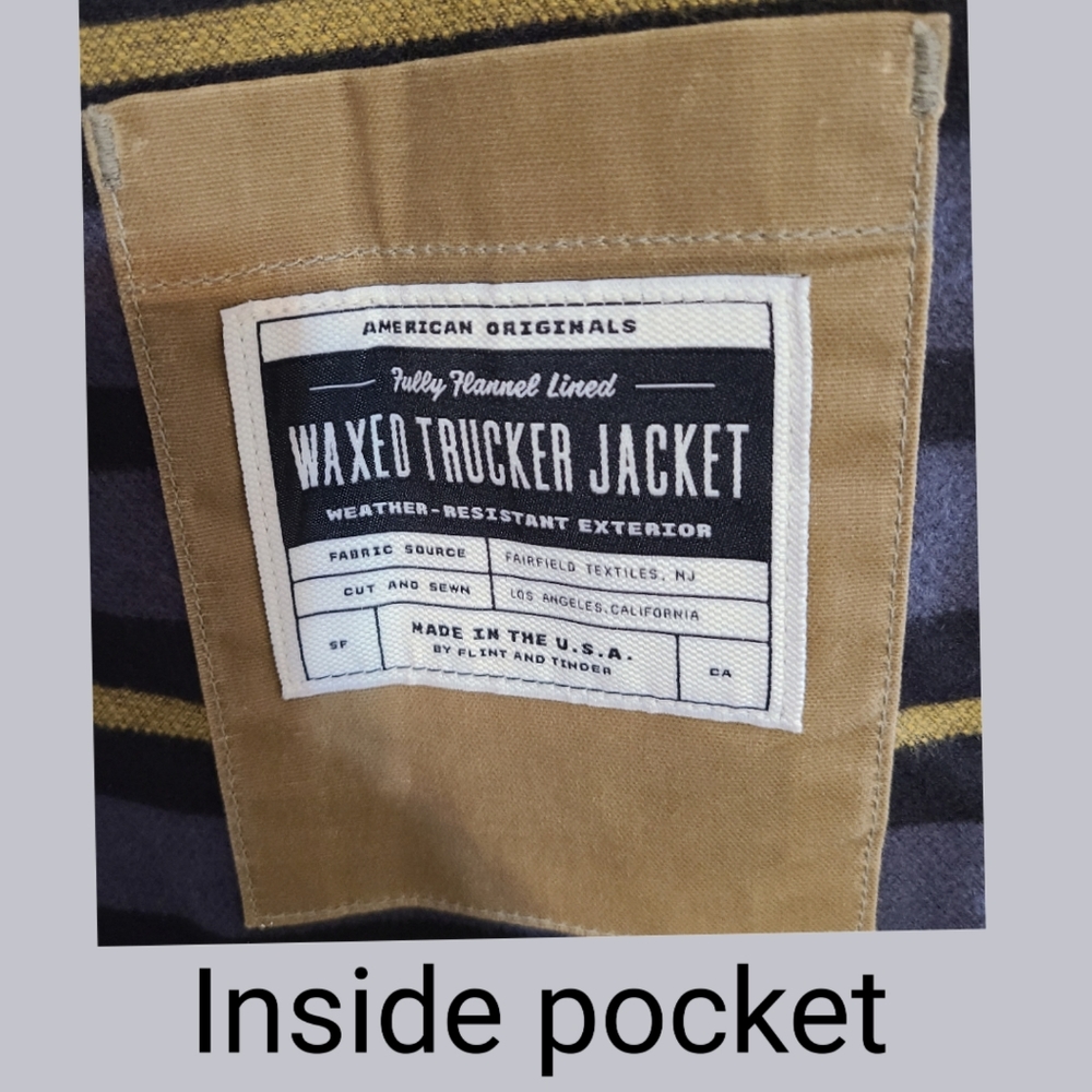 Flint & Tinder Flannel-lined Waxed Trucker Jacket - Picture 10 of 15